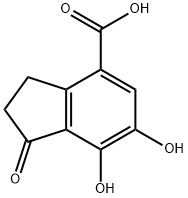 1H-Indene-4-carboxylicacid,2,3-dihydro-6,7-dihydroxy-1-oxo-(9CI) Struktur