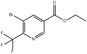 3-Pyridinecarboxylic acid, 5-bromo-6-(trifluoromethyl)-, ethyl ester Struktur