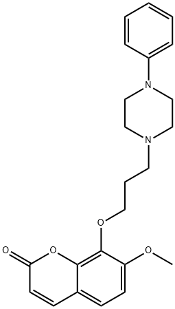 8-(3-(4-phenyl-1-piperazinyl)propoxy)-7-methoxycoumarin Struktur