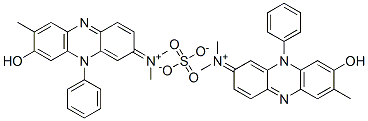 bis(N-(7-hydroxy-8-methyl-5-phenylphenazin-3-ylidene)dimethylammonium) sulfate Struktur