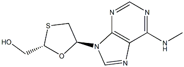 [(2S,5S)-5-(6-methylaminopurin-9-yl)-1,3-oxathiolan-2-yl]methanol Struktur