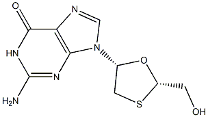 (-)-(2S,5R)-9-[2-(Hydroxymethyl)-1,3-oxathiolan-5-yl]guanine Struktur