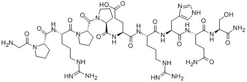 H-GLY-PRO-ARG-PRO-PRO-GLU-ARG-HIS-GLN-SER-NH2 Struktur