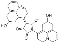 3-(2-Hydroxy-julolidin-4-yl)-5-(1,4-dihydro-2-hydroxy-julolidin-4-ylidene-onium)-1,2-dioxo-cyclopenten-4-olate Struktur