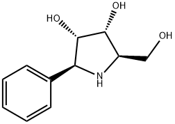 3,4-Pyrrolidinediol, 2-(hydroxymethyl)-5-phenyl-, (2R,3R,4S,5S)- Struktur