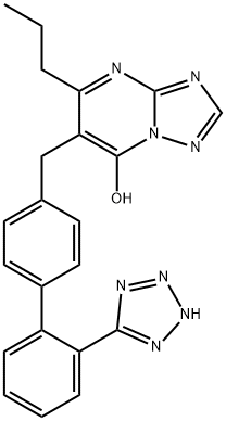 s-triazolo(1,5-a)pyrimidin-7-ol, 5-propyl-6-((2'-(1H-tetrazol-5-yl)(1,1'-biphenyl)-4-yl)-methyl)- Struktur