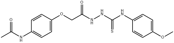 N-[4-(2-{2-[(4-methoxyanilino)carbothioyl]hydrazino}-2-oxoethoxy)phenyl]acetamide Struktur