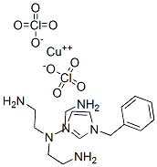 (1-benzylimidazole)(N,N-bis(2-aminoethyl)-1,2-ethanediamine)copper(II) diperchlorate Struktur