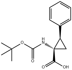 (1S,2R)-N-BOC-1-AMINO-2-PHENYLCYCLOPROPANECARBOXYLIC ACID Struktur