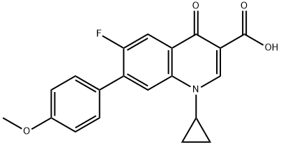 3-Quinolinecarboxylic acid, 1-cyclopropyl-6-fluoro-1,4-dihydro-7-(4-me thoxyphenyl)-4-oxo- Struktur