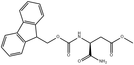 (S)3-(9H-FLUOREN-9-YLMETHOXYCARBONYLAMINO)-SUCCINAMIC ACID METHYL ESTER Struktur