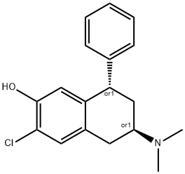 1-phenyl-3-dimethylamino-6-chloro-7-hydroxy-1,2,3,4-tetrahydronaphthalene Struktur