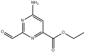 4-Pyrimidinecarboxylicacid,6-amino-2-formyl-,ethylester(9CI) Struktur