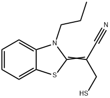 Propanenitrile, 3-mercapto-2-(3-propyl-2(3H)-benzothiazolylidene)- (9CI) Struktur