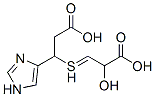 S-(2-carboxy-1-(1H-imidazol-4-yl)-ethyl)-3-thiolactic acid Struktur