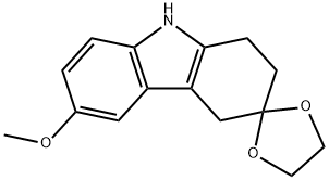 SPIRO[3H-CARBAZOLE-3,2'-[1,3]DIOXOLANE], 1,2,4,9-TETRAHYDRO-6-METHOXY- Struktur