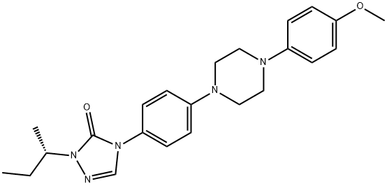 3H-1,2,4-TRIAZOL-3-ONE, 2,4-DIHYDRO-4-[4-[4-(4-METHOXYPHENYL)-1-PIPERAZINYL]PHENYL]-2-(1-METHYLPROPYL)-, (S)- Struktur