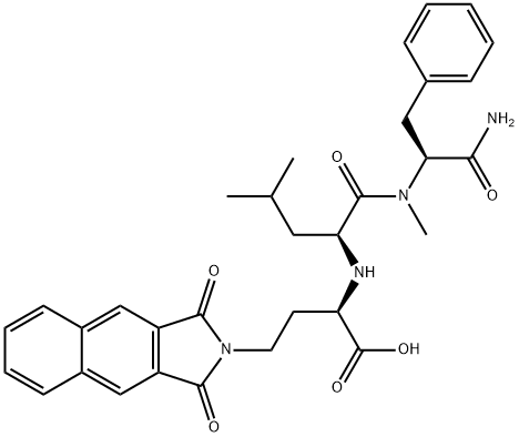 (N-(1-carboxy-3-(1,3-dihydro-1,3-dioxo-2H-benz(f)isoindol-2-yl)propyl)-leucyl)-N-methyl-phenylalaninamide Struktur