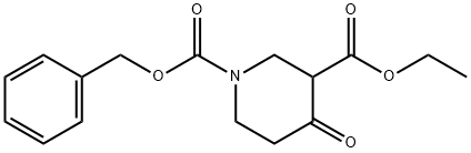 4-OXO-PIPERIDINE-1,3-DICARBOXYLIC ACID 1-BENZYL ESTER 3-ETHYL ESTER Struktur