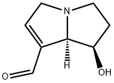 1H-Pyrrolizine-7-carboxaldehyde, 2,3,5,7a-tetrahydro-1-hydroxy-, (1R-trans)- (9CI) Struktur