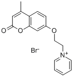 Pyridinium, 1-(2-((4-methyl-2-oxo-2H-1-benzopyran-7-yl)oxy)ethyl)-, br omide Struktur