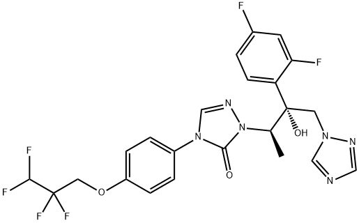 2-(2-(2,4-Difluorophenyl)-2-hydroxy-1-methyl-3-(1H-1,2,4-triazol-1-yl)propyl)-4-(4-(2,2,3,3- tetrafluoropropoxy)phenyl)- 3(2H,4H)-1,2,4-triazolone Struktur