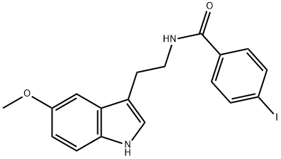 4-Iodo-N-[2-(5-methoxy-1H-indol-3-yl)-ethyl]-benzamide Struktur