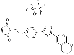 1-[2-(MALEIMIDO)ETHYL]-4-[2-(3,4-DIHYDRO-2H-1-BENZOPYRAN-6-YL)-5-OXAZOLYL]PYRIDINIUM TRIFLATE|N-(N''-MALEINIMIDYL-2-ETHYL)-4-(2-(6-(3,4-DIHYDRO-2H-1-BENZOPYRANYL))-5-OXYZOLYL) PYRIDINIUM TRIFLATE