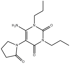 2,4(1H,3H)-Pyrimidinedione,  6-amino-5-(2-oxo-1-pyrrolidinyl)-1,3-dipropyl- Struktur