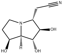 1H-Pyrrolizine-3-acetonitrile, hexahydro-1,2,7-trihydroxy-, 1R-(1.alpha.,2.beta.,3.alpha.,7.beta.,7a.alpha.)- Struktur