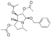 1H-Pyrrolizine-1,2,7-triol, hexahydro-3-(phenylmethoxy)methyl-, triacetate (ester), 1R-(1.alpha.,2.beta.,3.alpha.,7.beta.,7a.alpha.)- Struktur