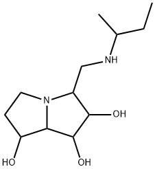 1H-Pyrrolizine-1,2,7-triol, hexahydro-3-(1-methylpropyl)aminomethyl- Struktur