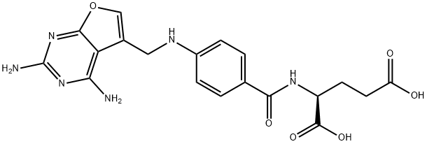 N-(4-(N-((2,4-diaminofuro(2,3-d)pyrimidin-5-yl)methyl)amino)benzoyl)glutamic acid Struktur