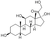 3B,11B,17ALPHA,21-Tetrahydroxy-5B-pregnan-20-one Struktur