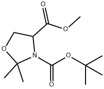 (S)-N-BOC-2,2-二甲基噁唑烷-4-羧酸甲酯, 157604-46-1, 結(jié)構(gòu)式