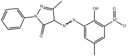 4-[(6-hydroxy-5-nitro-m-tolyl)azo]-3-methyl-1-phenyl-2-pyrazolin-5-one Struktur