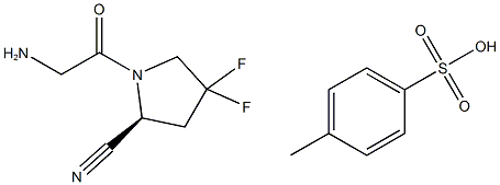 (S)-1-(2-aminoacetyl)-4,4-difluoropyrrolidine-2-carbonitrile 4-methylbenzenesulfonate Struktur