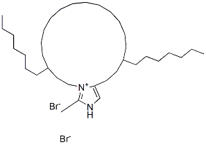 1H-Imidazolium, 1,1-(1,12-dodecanediyl)bis3-decyl-2-methyl-, dibromide Struktur