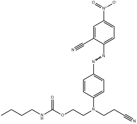 2-[(2-cyanoethyl)[4-[(2-cyano-4-nitrophenyl)azo]phenyl]amino]ethyl butylcarbamate  Struktur