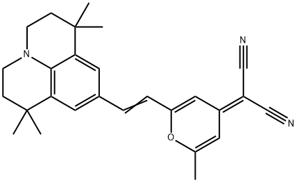 4-(Dicyanomethylene)-2-methyl-6-(1,1,7,7-tetramethyljulolidyl-9-enyl)-4H-pyran Struktur