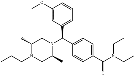 4-[(ALPHAR)-ALPHA-((2S,5R)-4-PROPYL-2,5-DEMETHYL-1-PIPERAZINYL)-3-METHOXYBENZYL]-N,N-DIETHYLBENZAMIDE Struktur