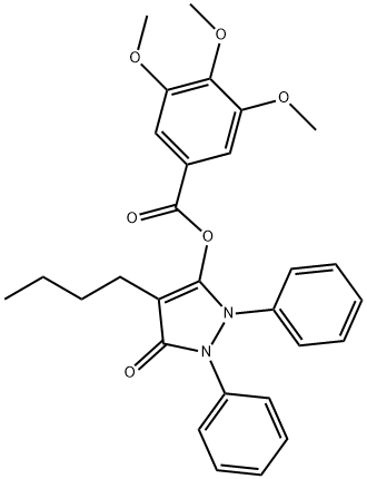 4-butyl-2,5-dihydro-5-oxo-1,2-diphenyl-1H-pyrazol-3-yl 3,4,5-trimethoxybenzoate Struktur