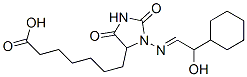 3-((2-cyclohexyl-2-hydroxyethylidene)amino)-2,5-dioxo-4-imidazolidineheptanoic acid Struktur