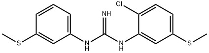 N-(2-Chloro-5-methylsulfanyl-phenyl)-N''-(3-methylsulfanyl-phenyl)-guanidine Struktur