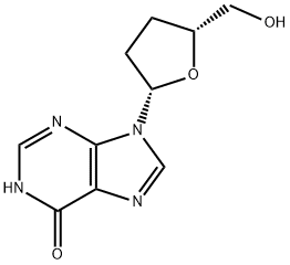 6H-Purin-6-one, 1,9-dihydro-9-[tetrahydro-5-(hydroxymethyl)-2-furanyl]-, (2S-cis)- Struktur