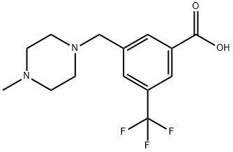 3-((4-Methylpiperazin-1-yl)methyl)-5-(trifluoromethyl)benzoic acid Struktur