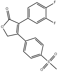 3-(3,4-Difluorophenyl)-4-(4-(methylsulfonyl)phenyl)-2(5H)-furanone Struktur