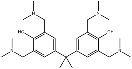 4, 4'- (1-Methylethyliden) -bis (2,6-bis(dimethylaminomethyl)phenol Struktur