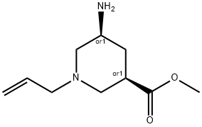 3-Piperidinecarboxylicacid,5-amino-1-(2-propenyl)-,methylester,cis-(9CI) Struktur