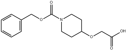 1-N-CBZ-PIPERIDIN-4-YLOXY)ACETIC ACID
 Struktur